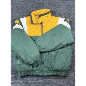 NFL Game Day Vintage Winter Puffer Jacket Turbo Zone Mens Large Green Bay Packer